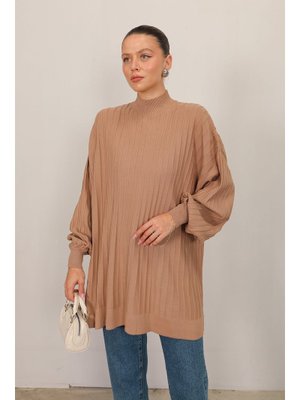 Bej Basic Triko Tunik