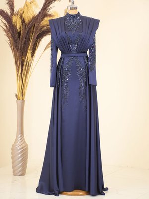 Lacivert Miranda Abiye Elbise Lacivert Miranda Abiye Elbise