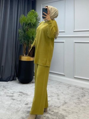 Dolunay Triko Takım Yağ Yeşili Dolunay Triko Takım Yağ Yeşili