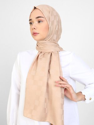 Koyu Bej Diamond Dama Desen Şal