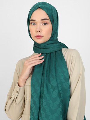 Zümrüt Yeşili Diamond Mermer Desen Şal
