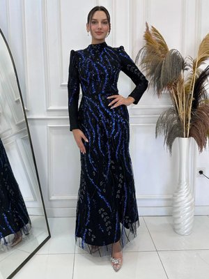 Saks Mavi Julia Abiye Elbise