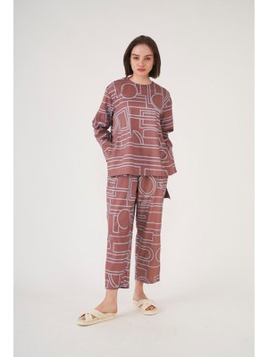 Desenli Pantolon Kahve