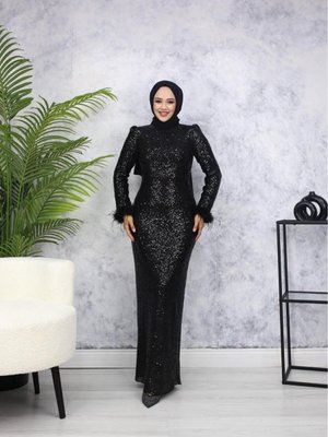 Pul Payet Tesettür Abiye Elbise Pul Payet Tesettür Abiye Elbise