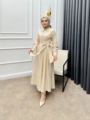 Önden Bağlamalı Cotton Elbise