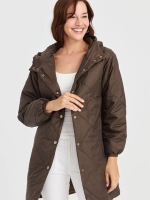 Yeşil Kareli Şişme Kaban Yeşil Kareli Şişme Kaban