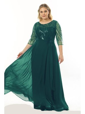 Büyük Beden Zümrüt Uzun Abiye Elbise Büyük Beden Zümrüt Uzun Abiye Elbise