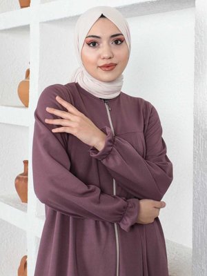 Fermuarlı Ferace Lila