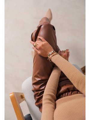 Taba Suni Deri Pantolon