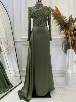 Haki Leyla Abiye Elbise Haki Leyla Abiye Elbise