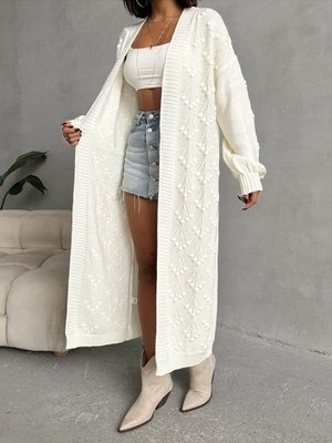 Standart Beden Uzun Boy Pamuklu Triko Hırka