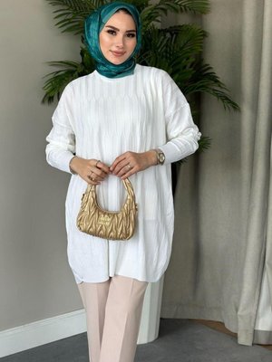 Baklava Tunik Beyaz