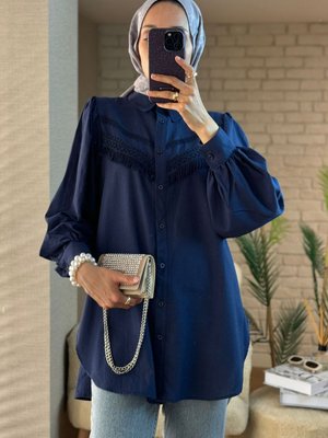 Balon Kol Gömlek Lacivert