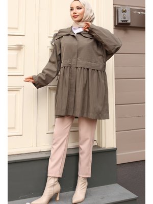 Haki Yakalı Trençkot