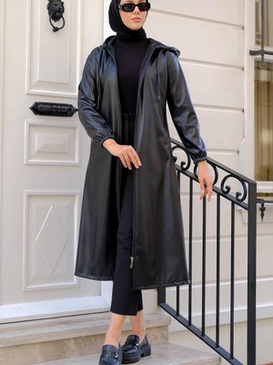 Suni Deri Trençkot Siyah Suni Deri Trençkot Siyah