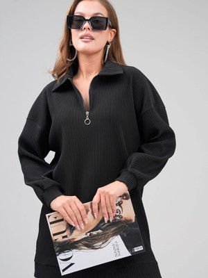 Siyah Fermuarlı Triko Uzun Kazak Siyah Fermuarlı Triko Uzun Kazak