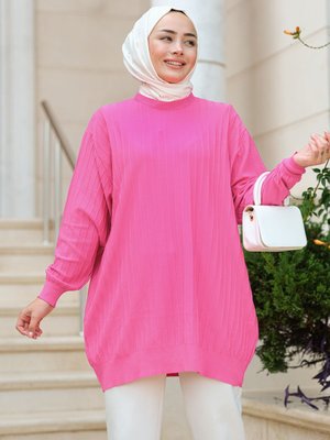 Bisiklet Yaka Tunik Fuşya Bisiklet Yaka Tunik Fuşya