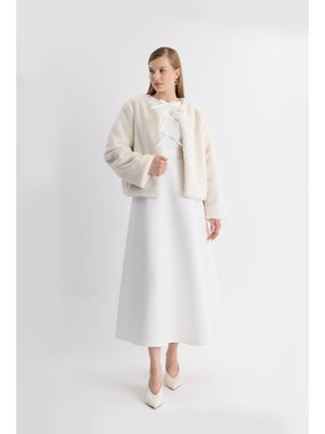 Ekru Ellos Astarlı Kürk