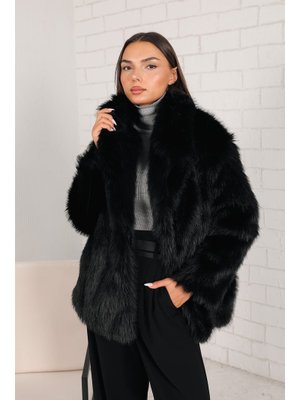 Siyah Suni Kürk Mont