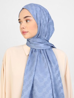 Diamond Mermer Desen Şal İndigo