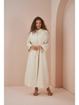 Ekru Ferace Müslin Elbise