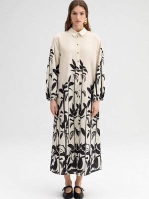 Desenli Poplin Gömlek Elbise