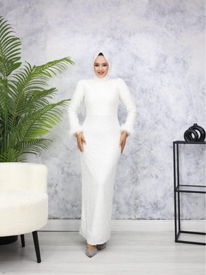 Pul Payet Tesettür Abiye Elbise Pul Payet Tesettür Abiye Elbise