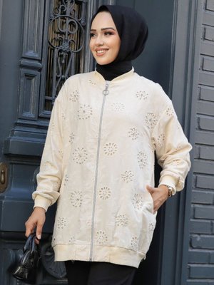 Güpürlü Bej Ceket