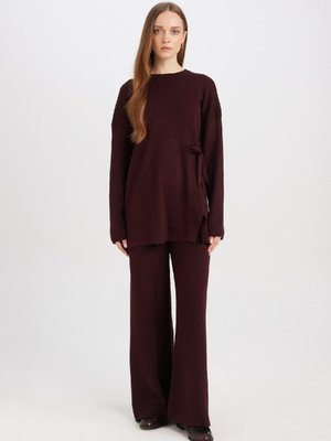 Regular Fit Beli Lastikli Cepli Basic Düz Paça Triko Pantolon D7511ax24wn