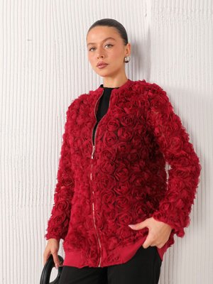 Kırmızı Güllü Ceket