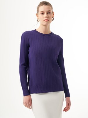 Merserize Kısa Tunik Bluz Mor