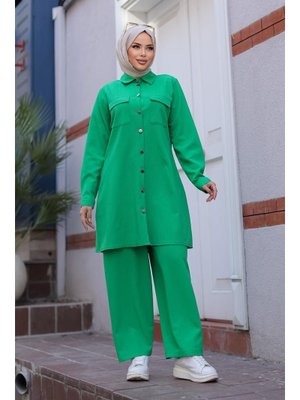 Cep Detaylı Zümrüt Takım Cep Detaylı Zümrüt Takım