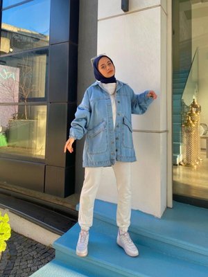 Çapraz Cep Kot Ceket