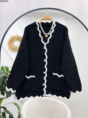 Nakış Desenli Triko Hırka