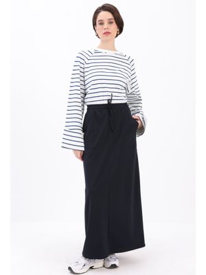 Lacivert İki Cepli Etek