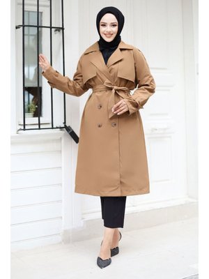 Taba Arkası Zincir Detaylı Trençkot