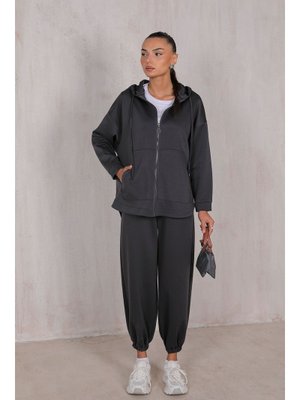 Antrasit Fermuarlı Oysho Takım