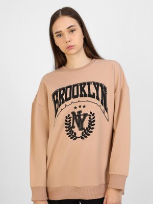 Bej Baskı Detaylı Sweatshirt Bej Baskı Detaylı Sweatshirt