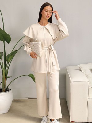 Taş Yaka Detaylı Scuba Takım Taş Yaka Detaylı Scuba Takım