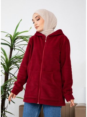 Kapüşonlu Spor Polar Hırka Kapüşonlu Spor Polar Hırka