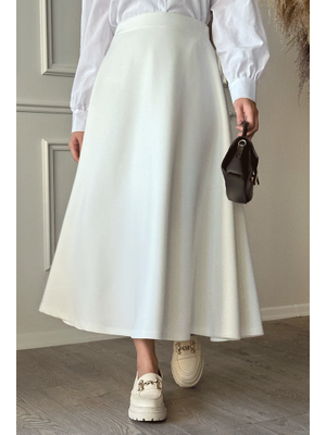 Beyaz Elly Scuba Etek