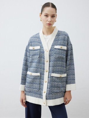 Due Renk Tuvit Kolej Hırka İndigo