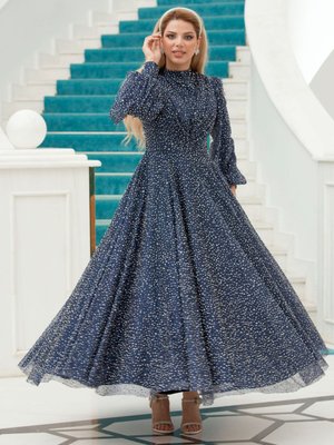 Lacivert Eliz Abiye Elbise Lacivert Eliz Abiye Elbise