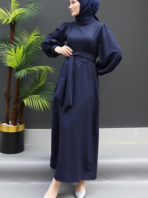 Erva Krep Elbise Lacivert Erva Krep Elbise Lacivert