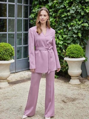 Saten İspanyol Paça Pantolon Gül Kurusu Saten İspanyol Paça Pantolon Gül Kurusu