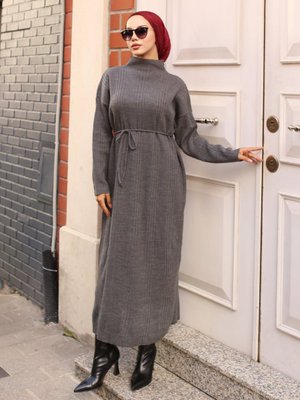 Füme Fitilli Boydan Elbise