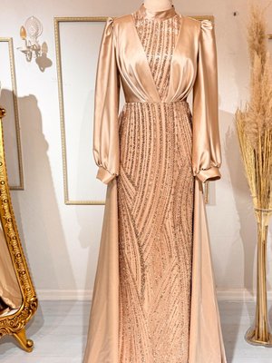 Gold Rengi Karya Abiye Elbise