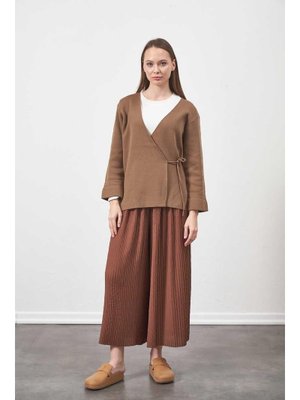 Triko Kruvaze Ceket Kahve