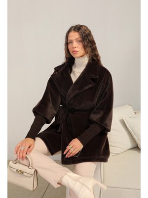 Kahverengi Angora Kuşaklı Kaban