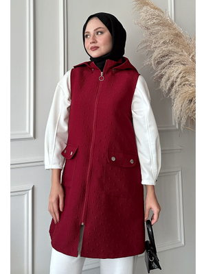 Cepli Kapitone Bordo Yelek Cepli Kapitone Bordo Yelek